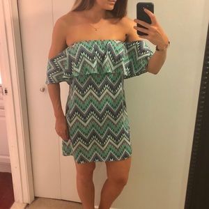 Karlie Off-The-Shoulder Chevron Dress
